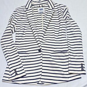 Old Navy Women's Navy Striped Blazer